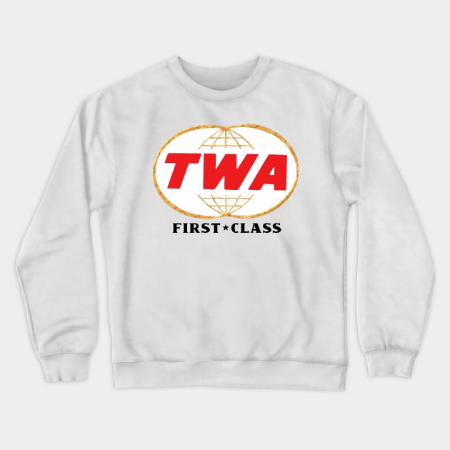 Vintage Metallic style TWA logo First Class Crewneck Sweatshirt by Artizan